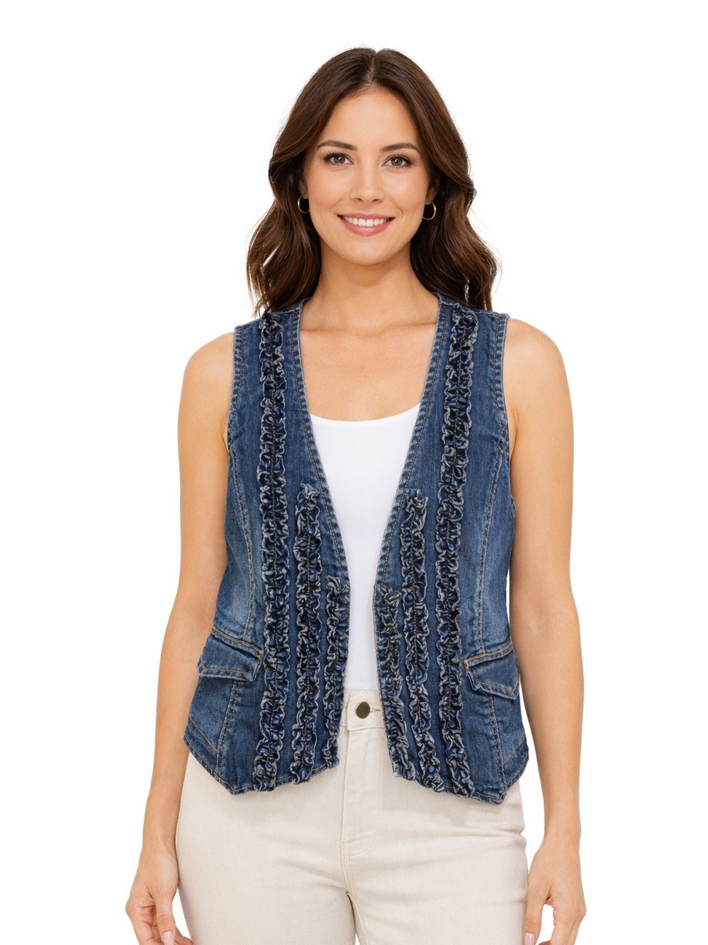 Chico's Dark Blue Denim Vest